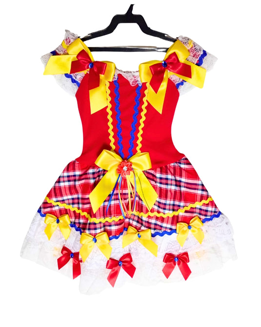 VESTIDO JUNINO ROSANA INFANTIL - J2093