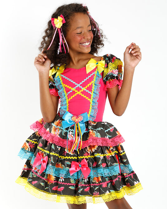 VESTIDO JUNINO ROSE INFANTIL - J2101