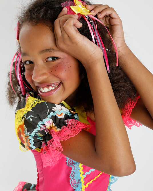VESTIDO JUNINO ROSE INFANTIL - J2101