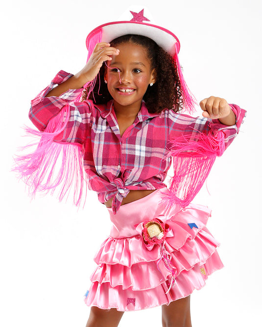 CAMISA JUNINA XADREZ DE FRANJA INFANTIL JUDI - J0697