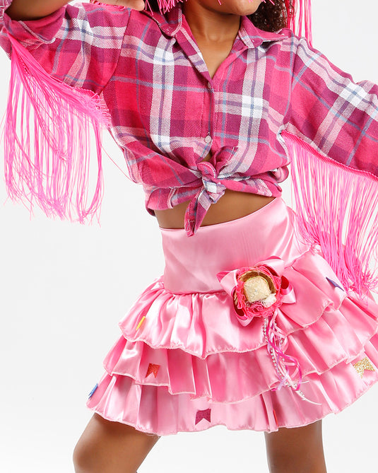 CAMISA JUNINA XADREZ DE FRANJA INFANTIL JUDI - J0697