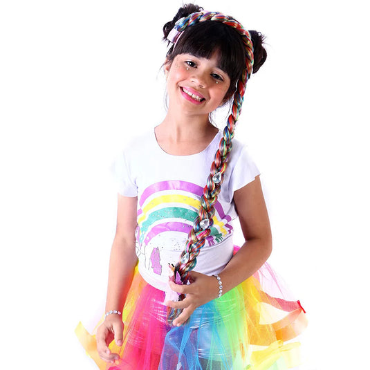 TIARA TRANÇA UNICÓRNIO MULTICOLOR