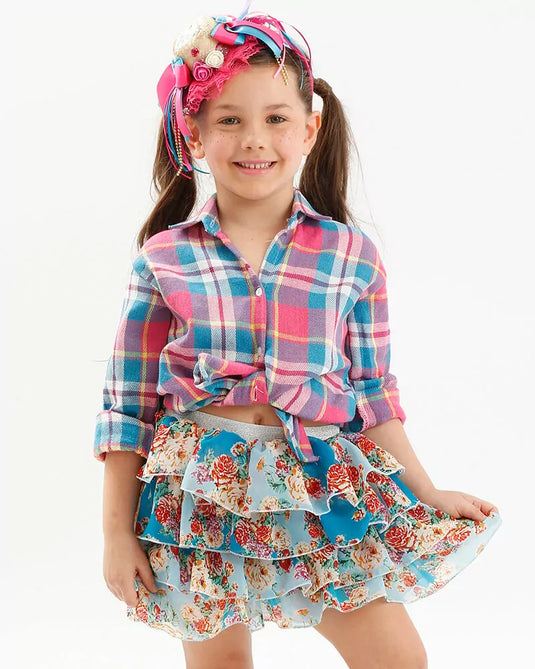 CAMISA JUNINA XADREZ FLANELA INFANTIL - 0595/ 0695