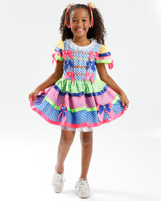 VESTIDO JUNINO BOMBOM- INFANTIL