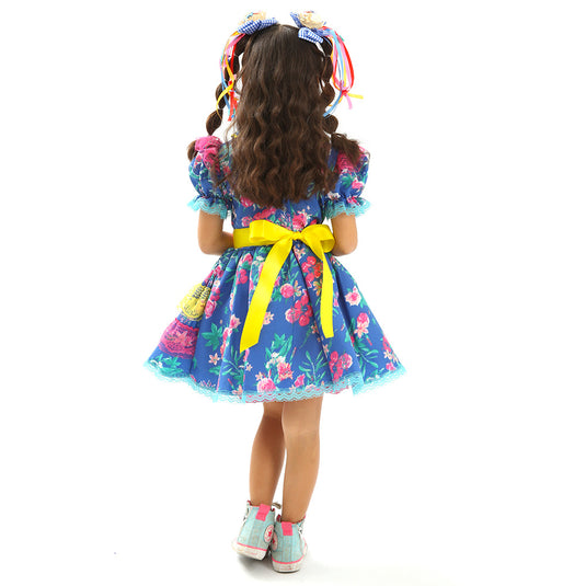 VESTIDO JUNINO CAMAFEU- BEBÊ