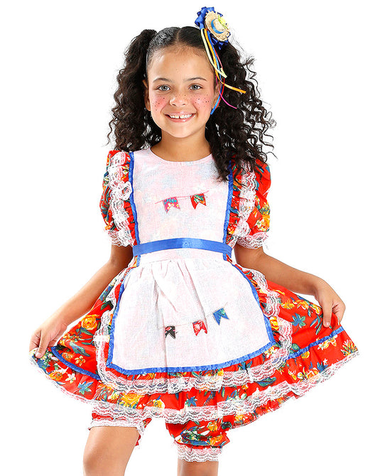 VESTIDO JUNINO BRANCA- INFANTIL