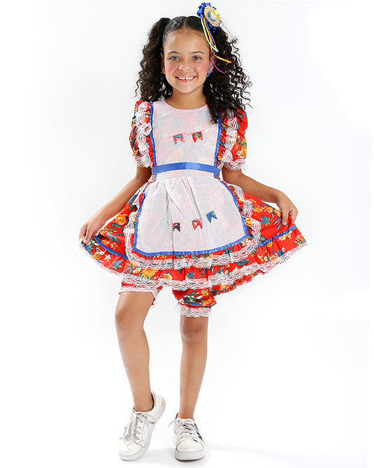 VESTIDO JUNINO BRANCA- INFANTIL