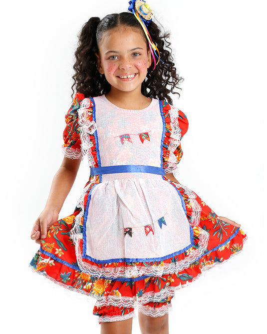 VESTIDO JUNINO BRANCA- INFANTIL