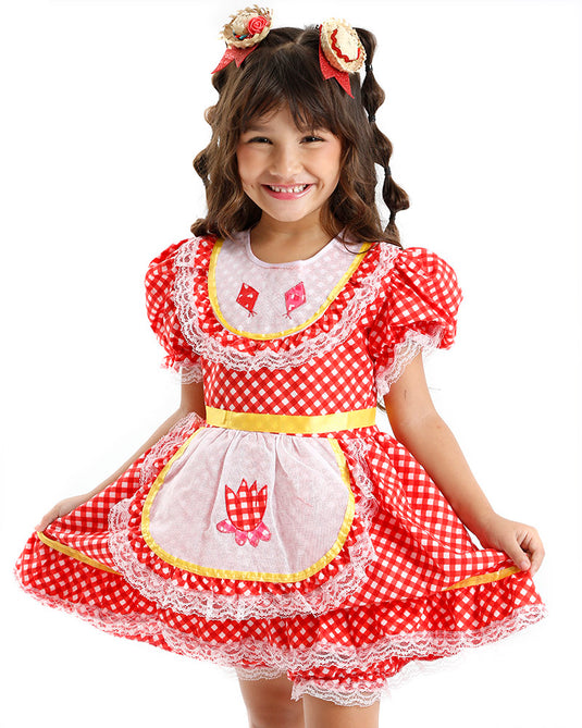 VESTIDO JUNINO BRUNA- INFANTIL