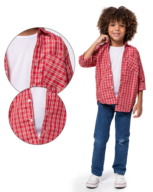 Camisa Xadrez F Tinto - 0499