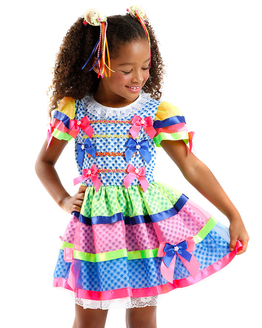 VESTIDO JUNINO BOMBOM- INFANTIL