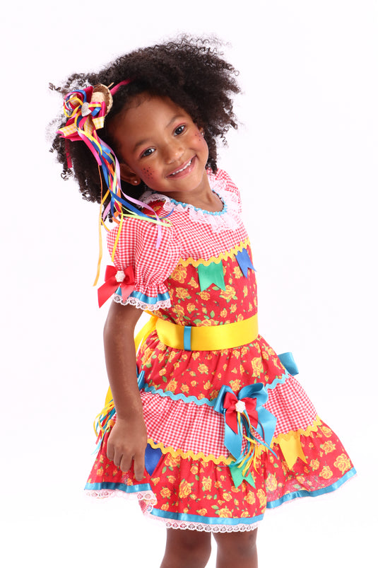 VESTIDO JUNINO ROSQUINHA- INFANTIL