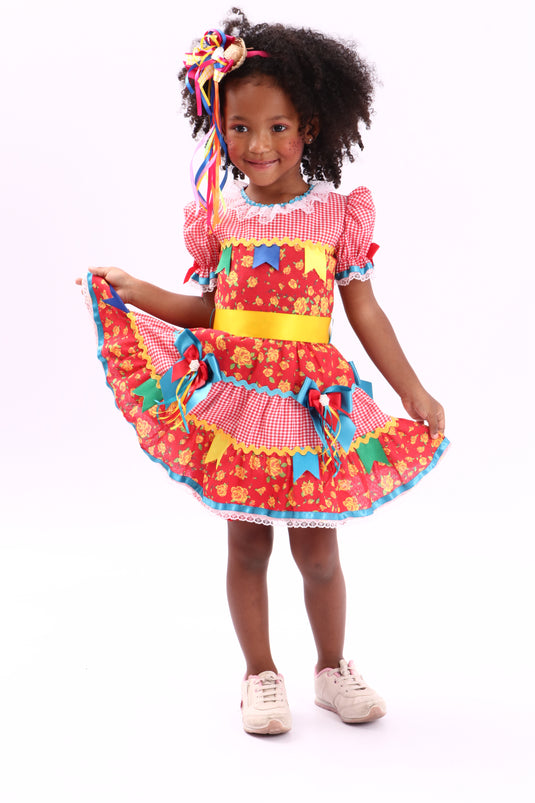 VESTIDO JUNINO ROSQUINHA- INFANTIL