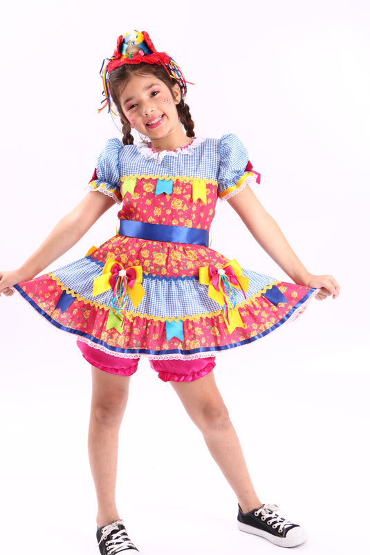 VESTIDO JUNINO ROSQUINHA- INFANTIL