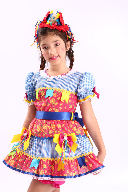 VESTIDO JUNINO ROSQUINHA- INFANTIL