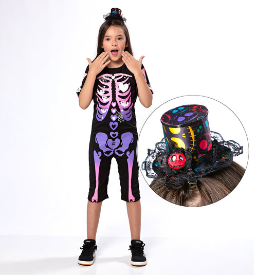 FANTASIA ESQUELETO CURTO MUKKA INFANTIL - H539
