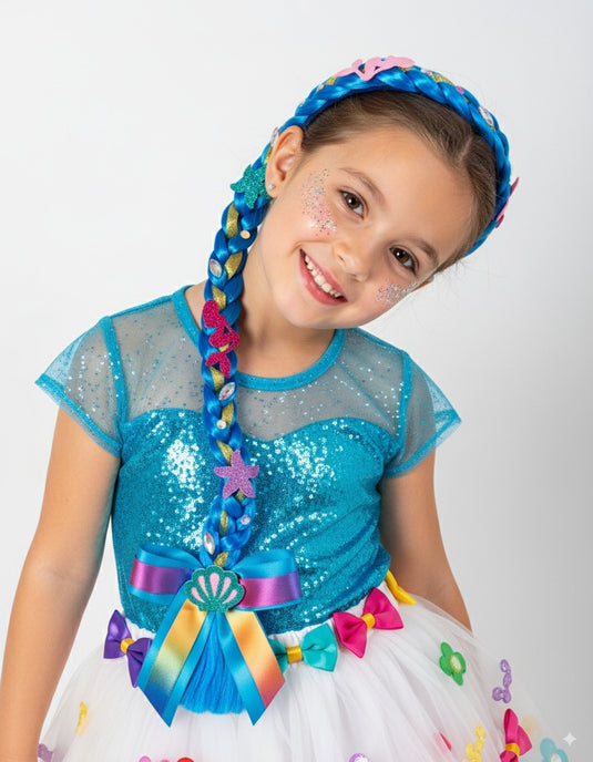 TIARA TRANÇA SEREIA-AZUL