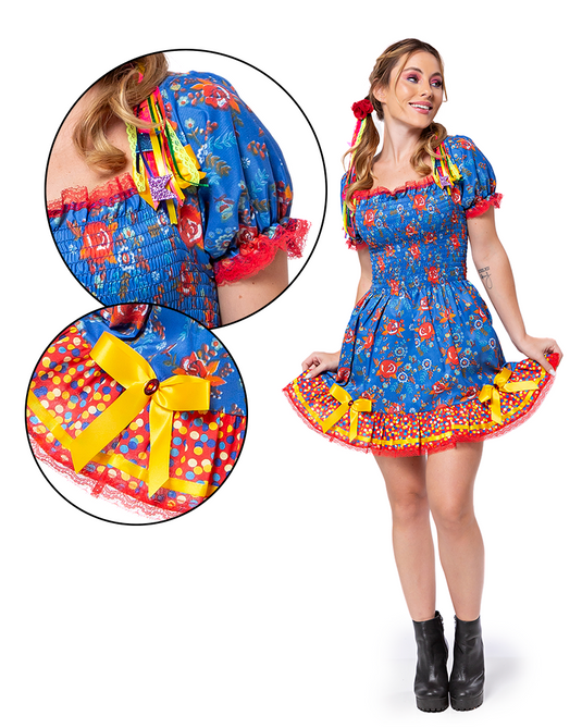 VESTIDO JUNINO ASTER ADULTO - J98008