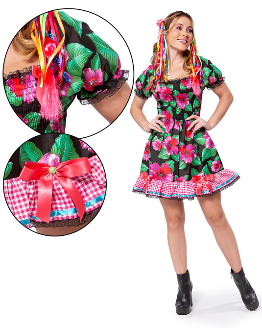 VESTIDO JUNINO ASTER ADULTO - J98008