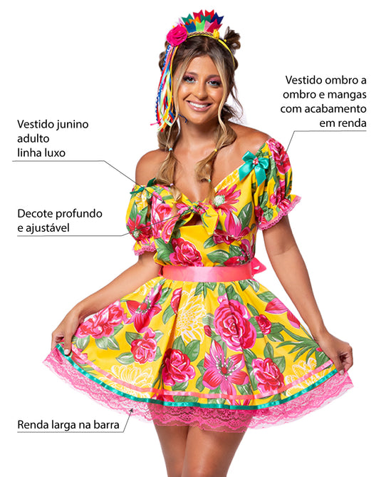 VESTIDOS JUNINO AMARILIS ADULTO - J97011