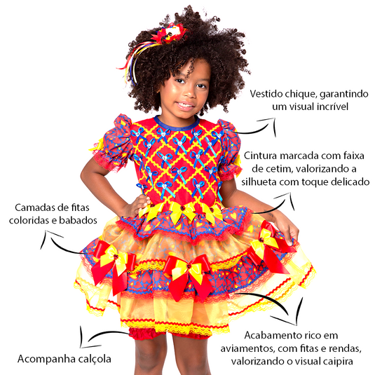 VESTIDO JUNINO AMENDOINZINHO – J2700