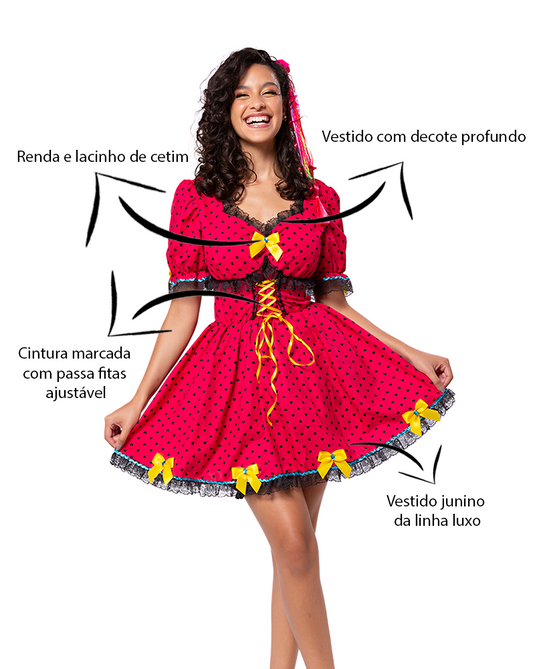 VESTIDO JUNINO CALENDULA ADULTO - J98067