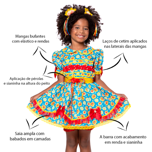 VESTIDO JUNINO JELLY INFANTIL - J1552