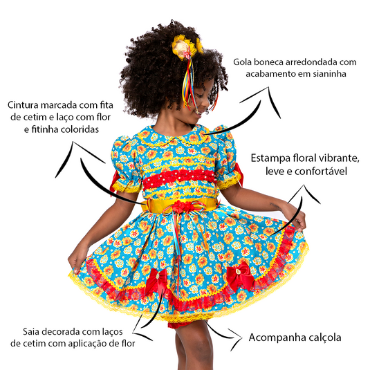 VESTIDO JUNINO JELLY INFANTIL - J1552