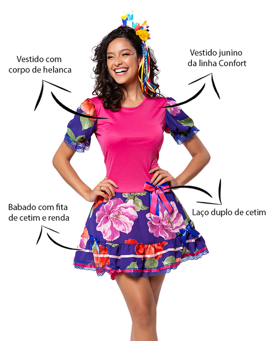 VESTIDO JUNINO MARIA MARTA ADULTO - J1902