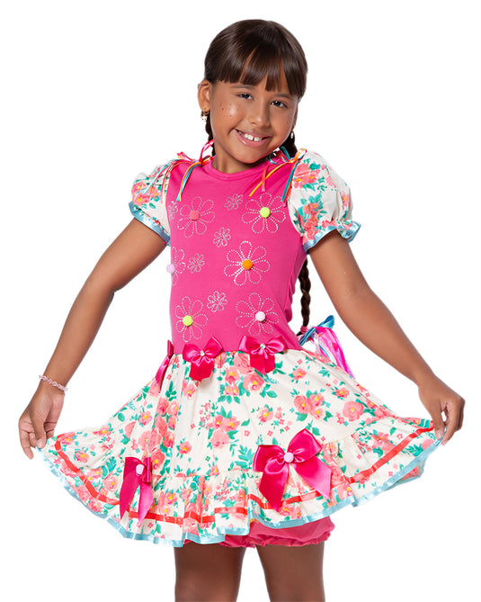 VESTIDO JUNINO NATALIA INFANTIL - J1789