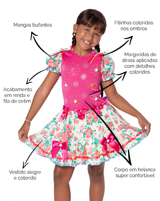 VESTIDO JUNINO NATALIA INFANTIL - J1789