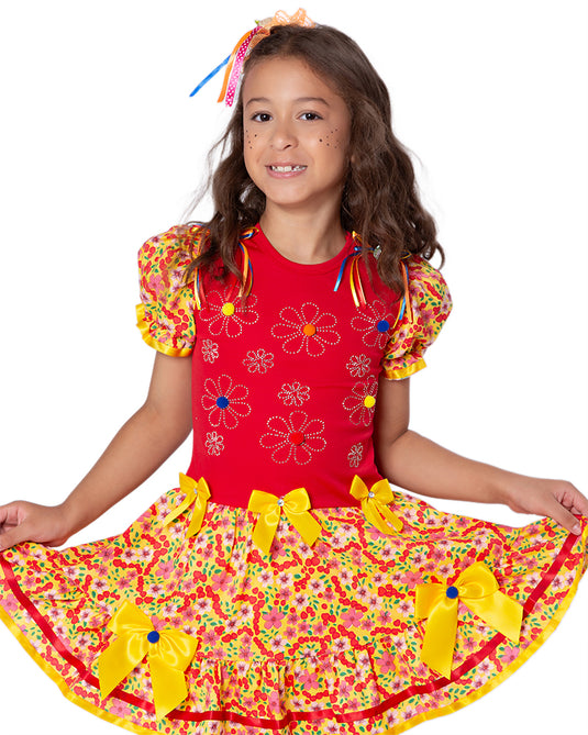 VESTIDO JUNINO NATALIA INFANTIL - J1789
