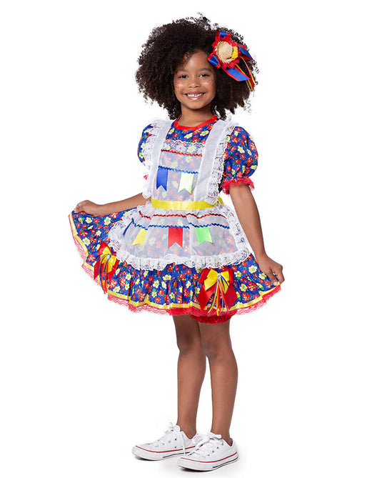 VESTIDO JUNINO SAGU INFANTIL - J1583