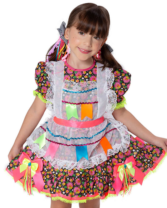 VESTIDO JUNINO SAGU INFANTIL - J1583