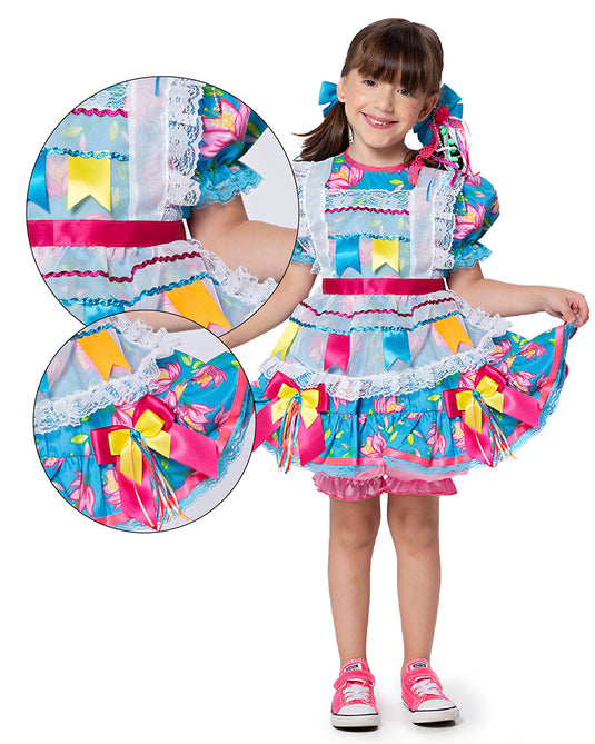 VESTIDO JUNINO SAGU INFANTIL - J1583