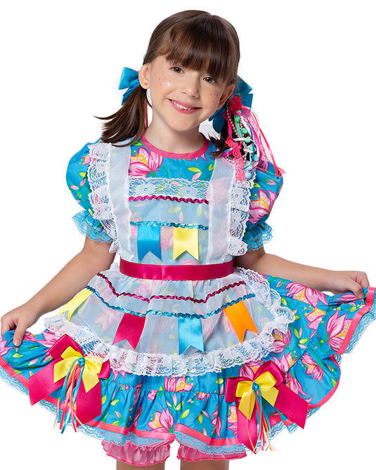 VESTIDO JUNINO SAGU INFANTIL - J1583