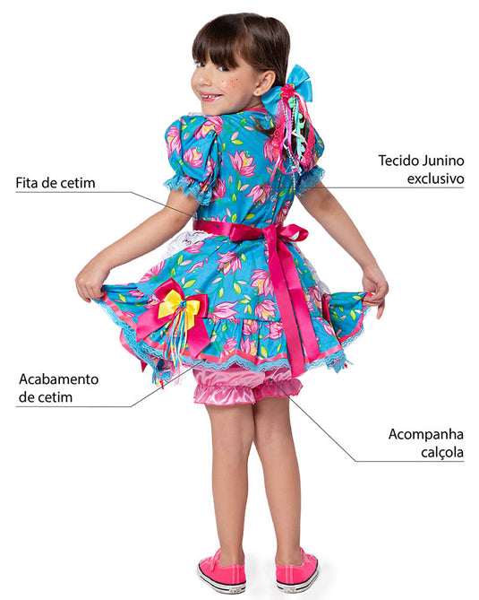 VESTIDO JUNINO SAGU INFANTIL - J1583