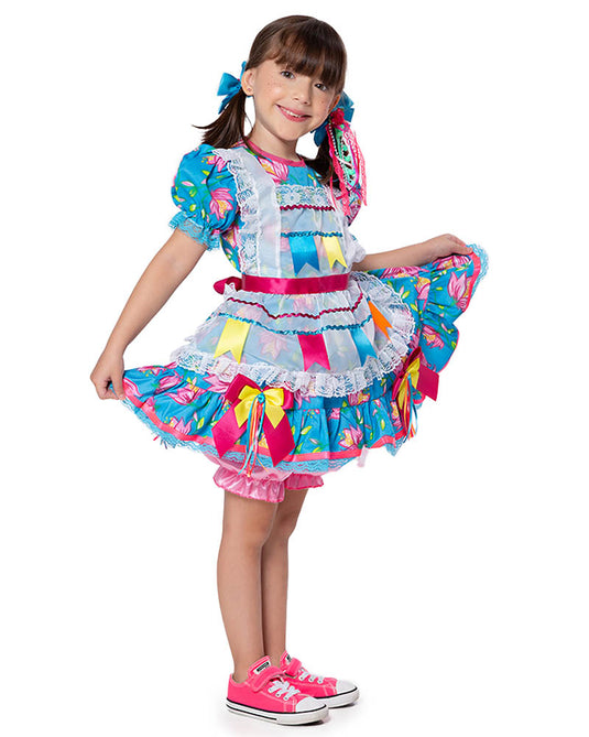 VESTIDO JUNINO SAGU INFANTIL - J1583