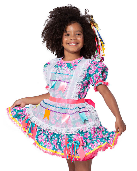 VESTIDO JUNINO SAGU INFANTIL - J1583