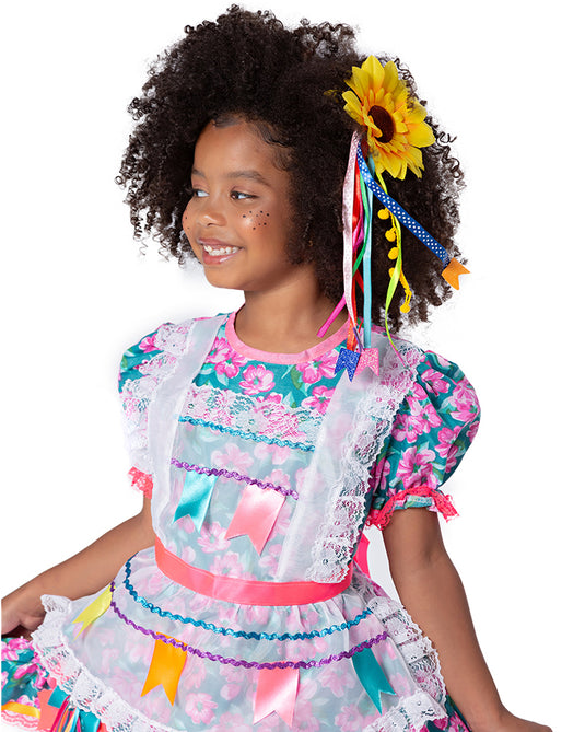 VESTIDO JUNINO SAGU INFANTIL - J1583
