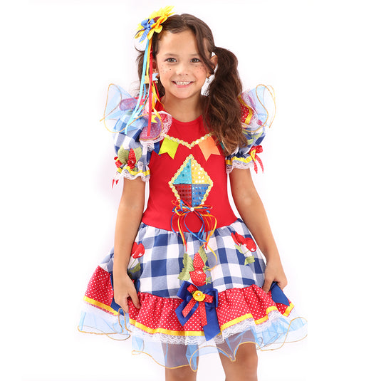 VESTIDO JUNINO AÇUCAR- INFANTIL