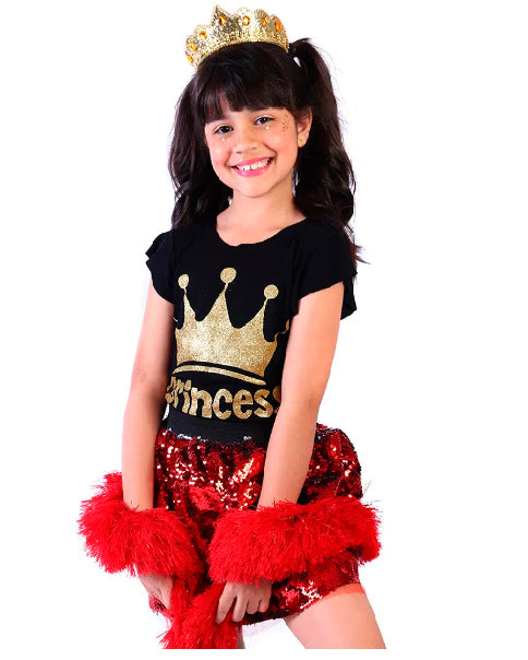 CAMISETA PRETA COROA DOURADA– INFANTIL