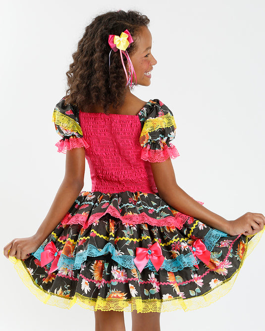 VESTIDO JUNINO ROSE- INFANTIL